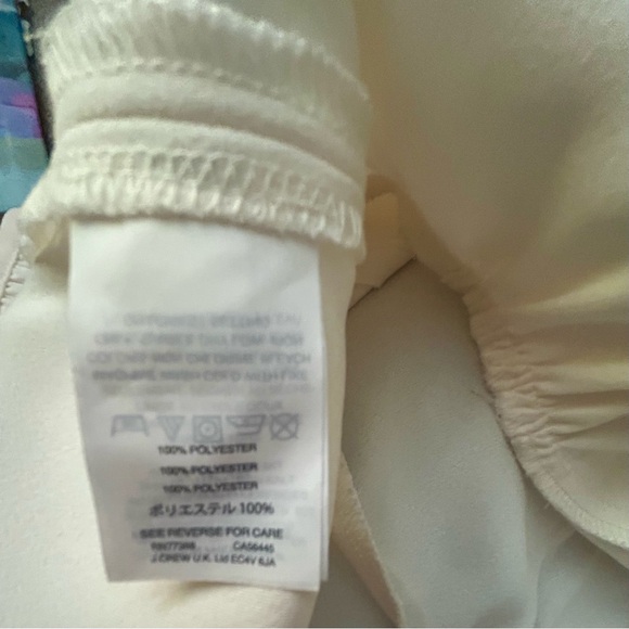 New J Crew Ivory Faux Wrap Top Blouse SZ 8 - Picture 5 of 12